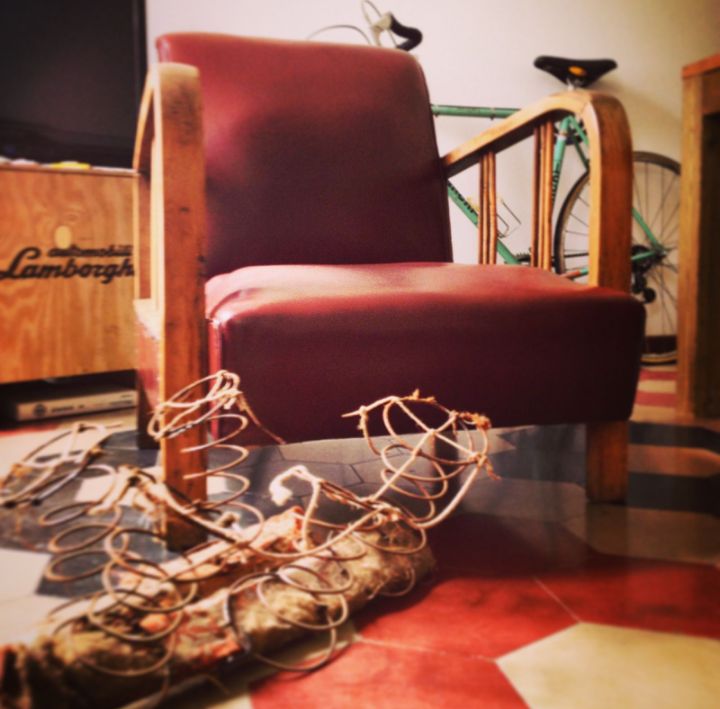 Coppia di poltrone imbottite anni '40